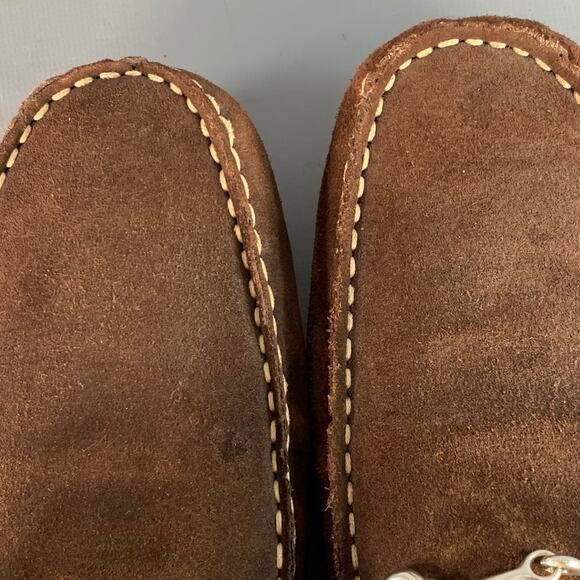 TO BOOT NY Size 10.5 Brown Silver Suede Horsebit Slip On Drivers Loafers main image 4